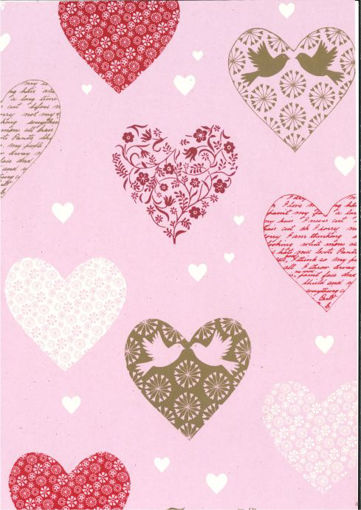 Picture of HEARTS RED/GOLD WRAPPING SHEET